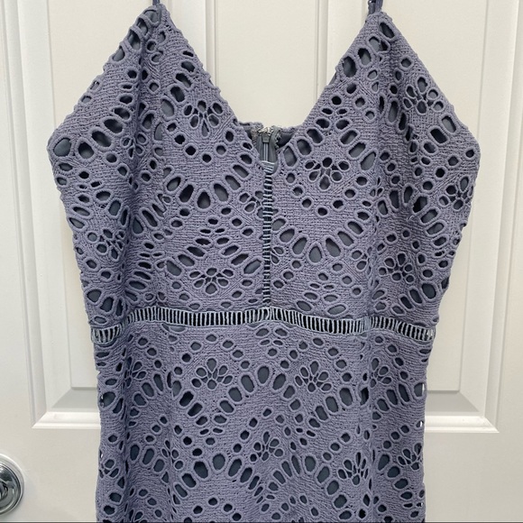 Periwinkle Lace Midi Dress - Picture 7 of 12